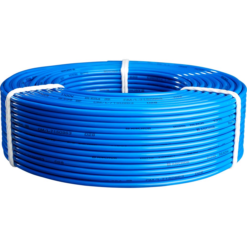 RR KABEL UNILAY HR FRF PVC Insulated Flexible Copper Wires & Cables for Domestic/Industrial Electric | Home Electric Wire | 90M [6.00 sq. mm, Blue]